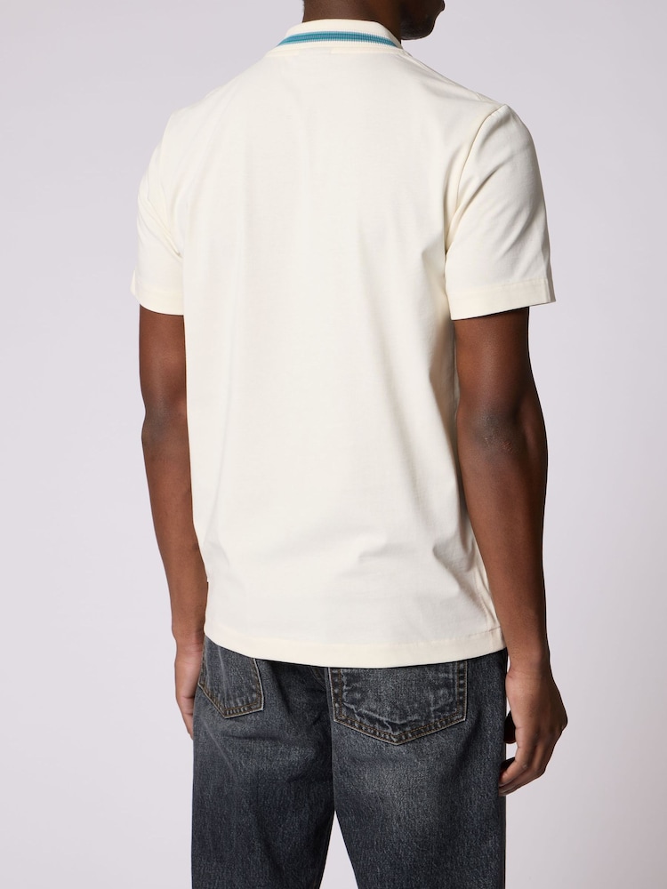 PS Paul Smith Cream Tipped Collar Polo Shirt - Image 3 of 3 PS Paul Smith Cream Tipped Collar Polo Shirt - Image 3 of 3