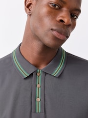 رمادي - قميص بولو بياقة ذات حواف من PS Paul Smith - صورة 4 من 5