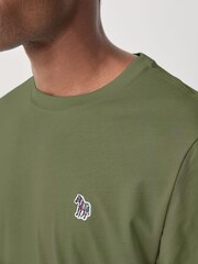 Verde milita - PS Paul Smith Zebra Logo Cotton T-Shirt - Imagen 4 de 6