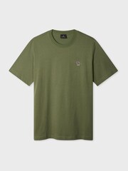 Verde milita - PS Paul Smith Zebra Logo Cotton T-Shirt - Imagen 5 de 6