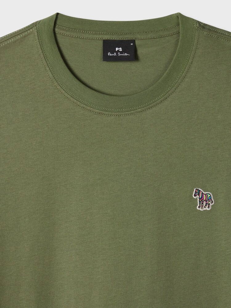 Verde milita - PS Paul Smith Zebra Logo Cotton T-Shirt - Imagen 6 de 6