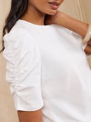 Love & Roses Ivory Shrimp Sleeve Jersey Top - Image 2 of 4
