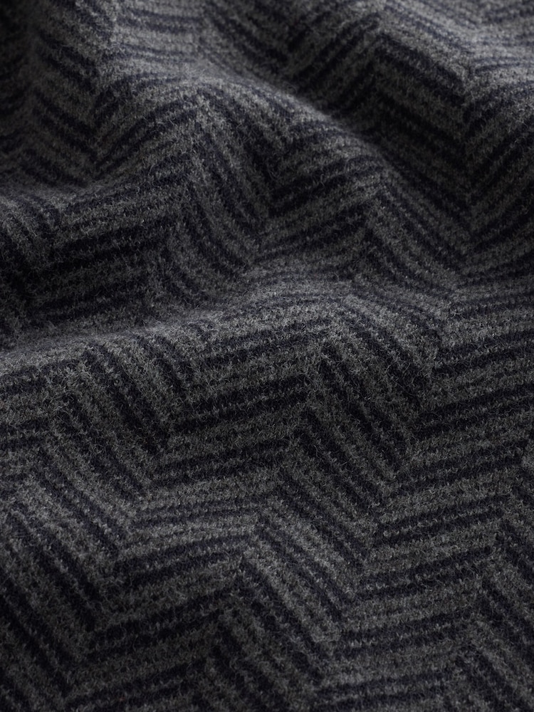 黑／灰 - Ultrasoft Herringbone Crew Neck Jumper - 圖片 8，共 8