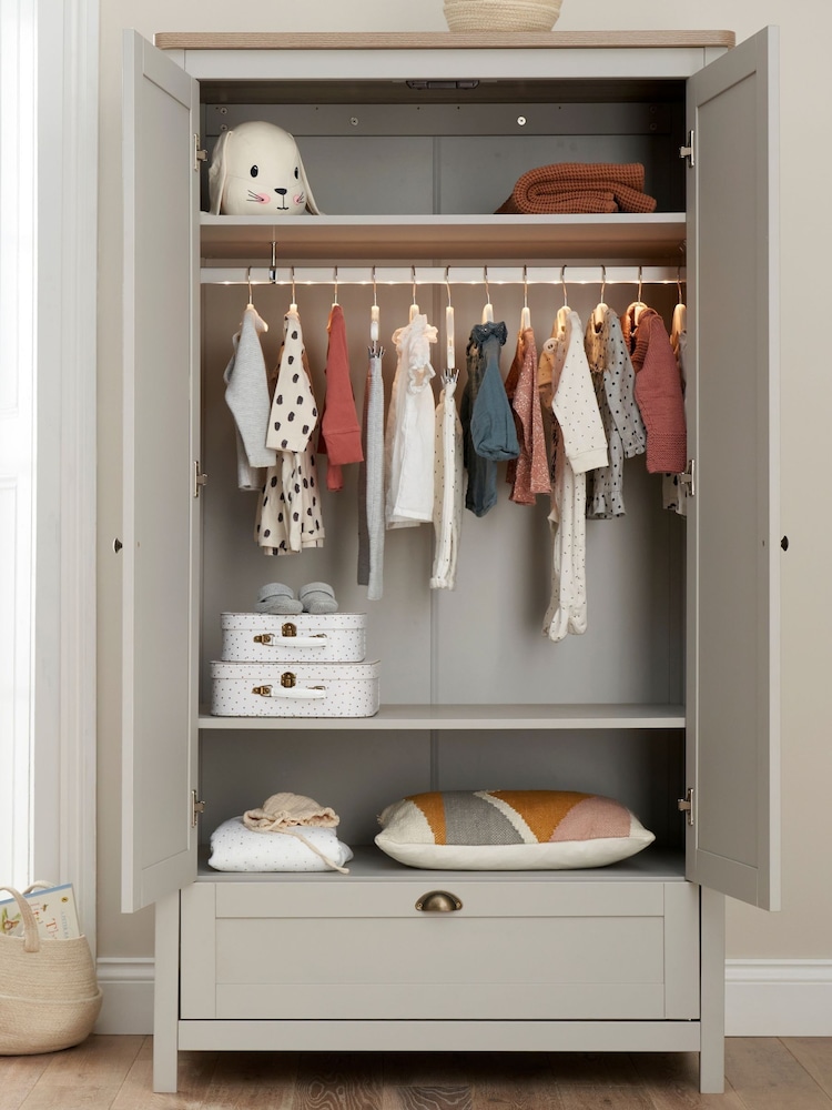 Tutti Bambini Dove Grey Oak Verona Nursery Wardrobe - Image 2 of 6