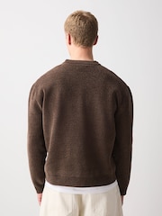 Brown Graphic Chenille Crew Neck Jumper - Image 3 of 8