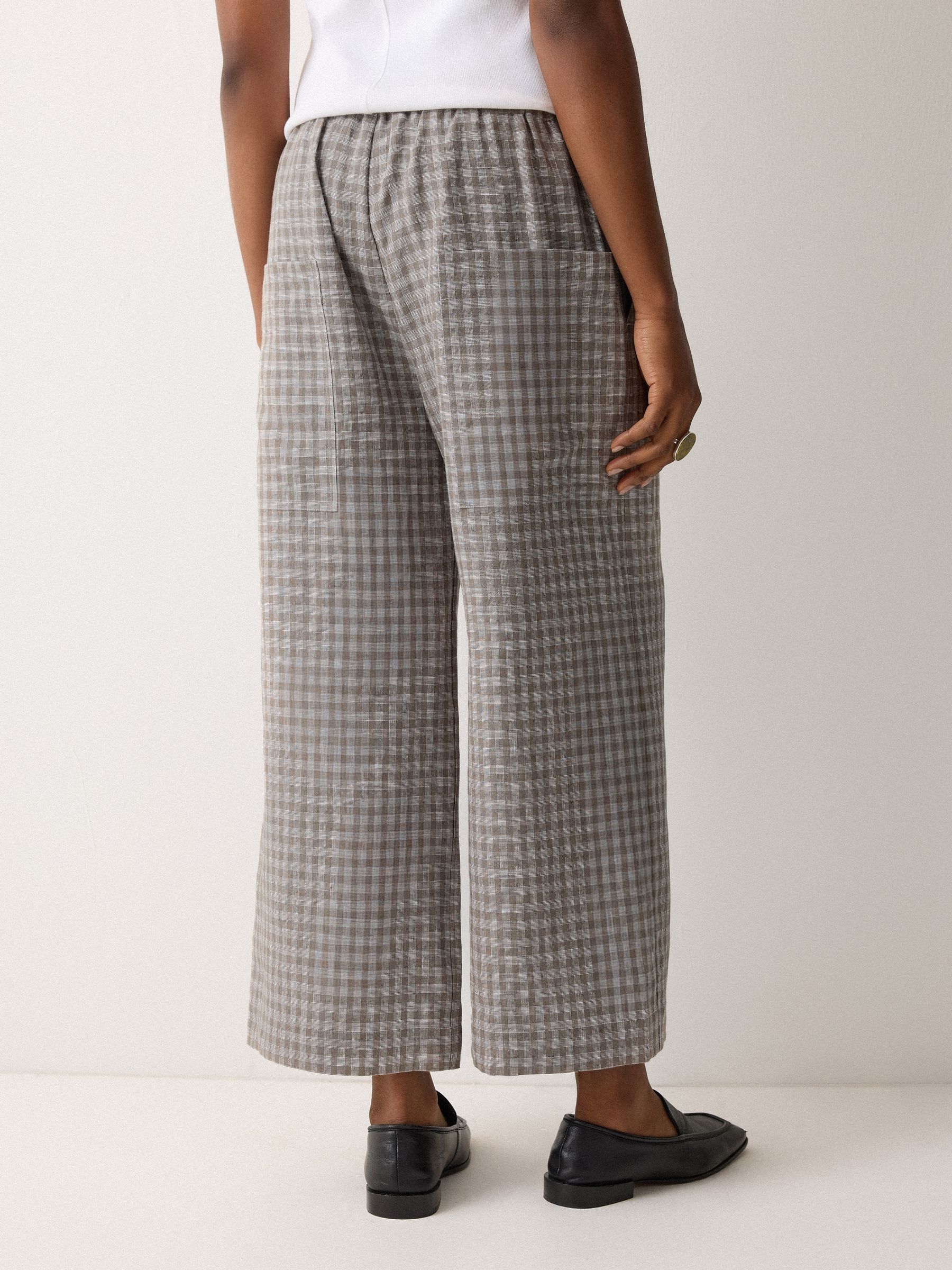 Buy Jigsaw Grey Mara Linen Checked Trousers from Next Czech Republic