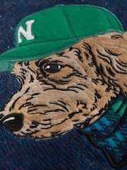 Navy Graphic Knitted Crew Neck Jumper - Image 2 of 3