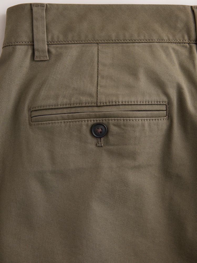 Qəhvəyi - Barrel Fit - Single Pleat Cotton Rich Stretch Chinos - 5şəkildən 5 şəkil