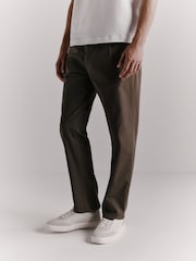 Brown Regular Tapered Fit Cotton Rich Stretch Chinos - Image 1 of 2