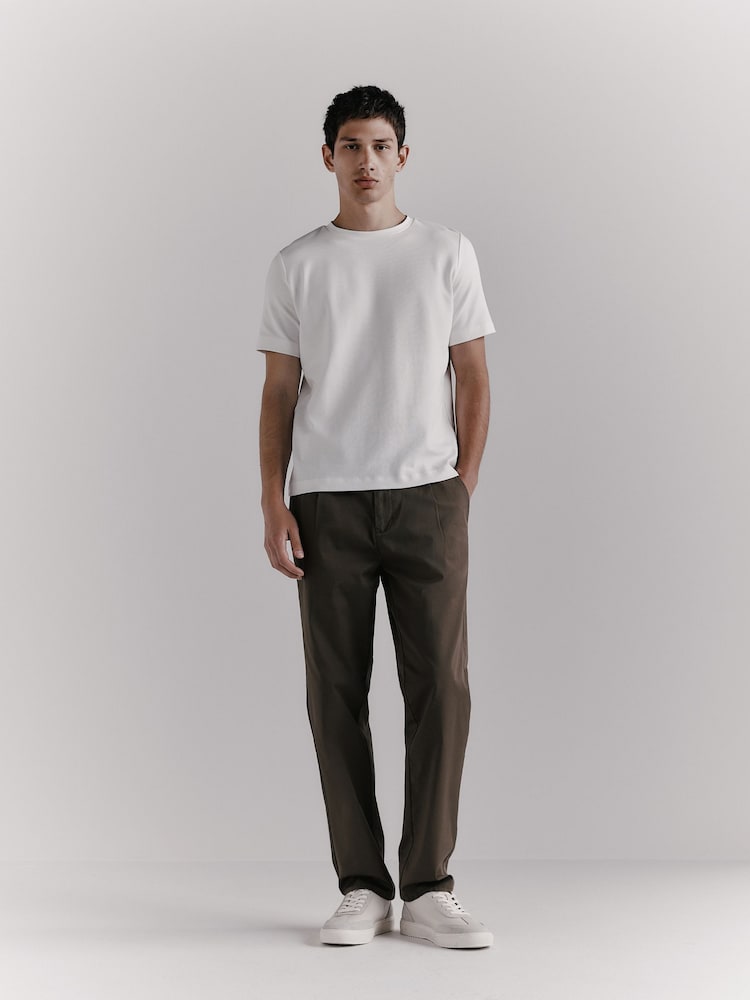 Brown Regular Tapered Fit Cotton Rich Stretch Chinos - Image 2 of 2 Brown Regular Tapered Fit Cotton Rich Stretch Chinos - Image 2 of 2
