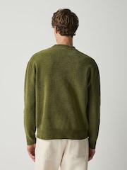 Green Graphic Chenille Crew Neck Jumper - Image 3 of 4