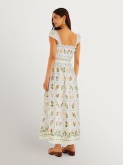 Farm Rio Tropical Porcelain Off-White Maxi Dress - Imagen 2 de 3