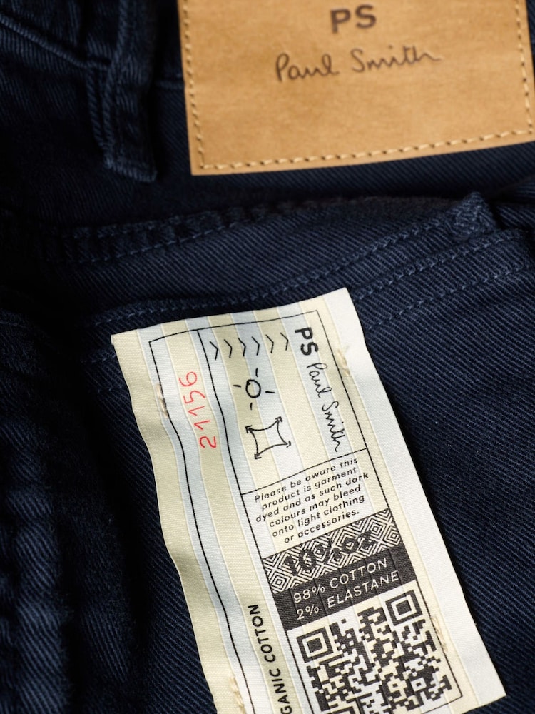 PS Paul Smith Blue Regular Fit Twill Trousers - Image 11 of 11