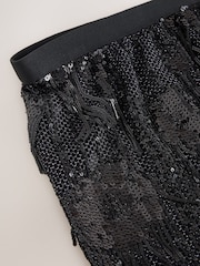 黑色 - Sequin Fringe Mini Skirt - 圖片 7，共 8