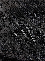 黑色 - Sequin Fringe Mini Skirt - 圖片 8，共 8