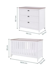 Tutti Bambini White Oak 2 Piece Verona Nursery Furniture Set - Image 10 of 10