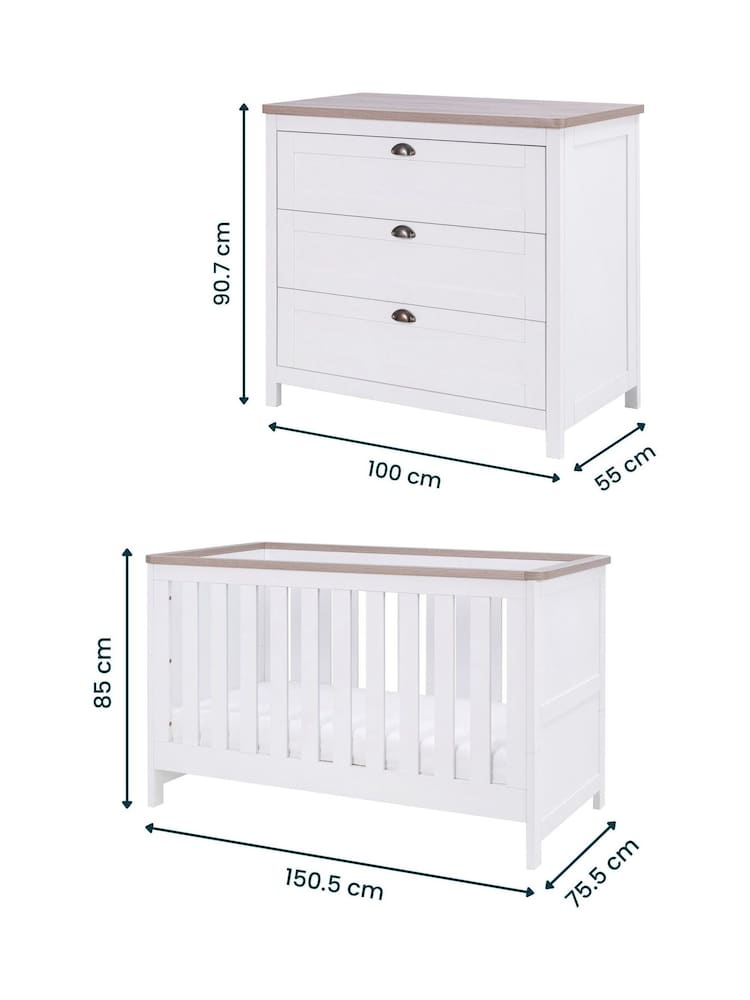 Tutti Bambini White Oak 2 Piece Verona Nursery Furniture Set - Image 10 of 10 Tutti Bambini White Oak 2 Piece Verona Nursery Furniture Set - Image 10 of 10