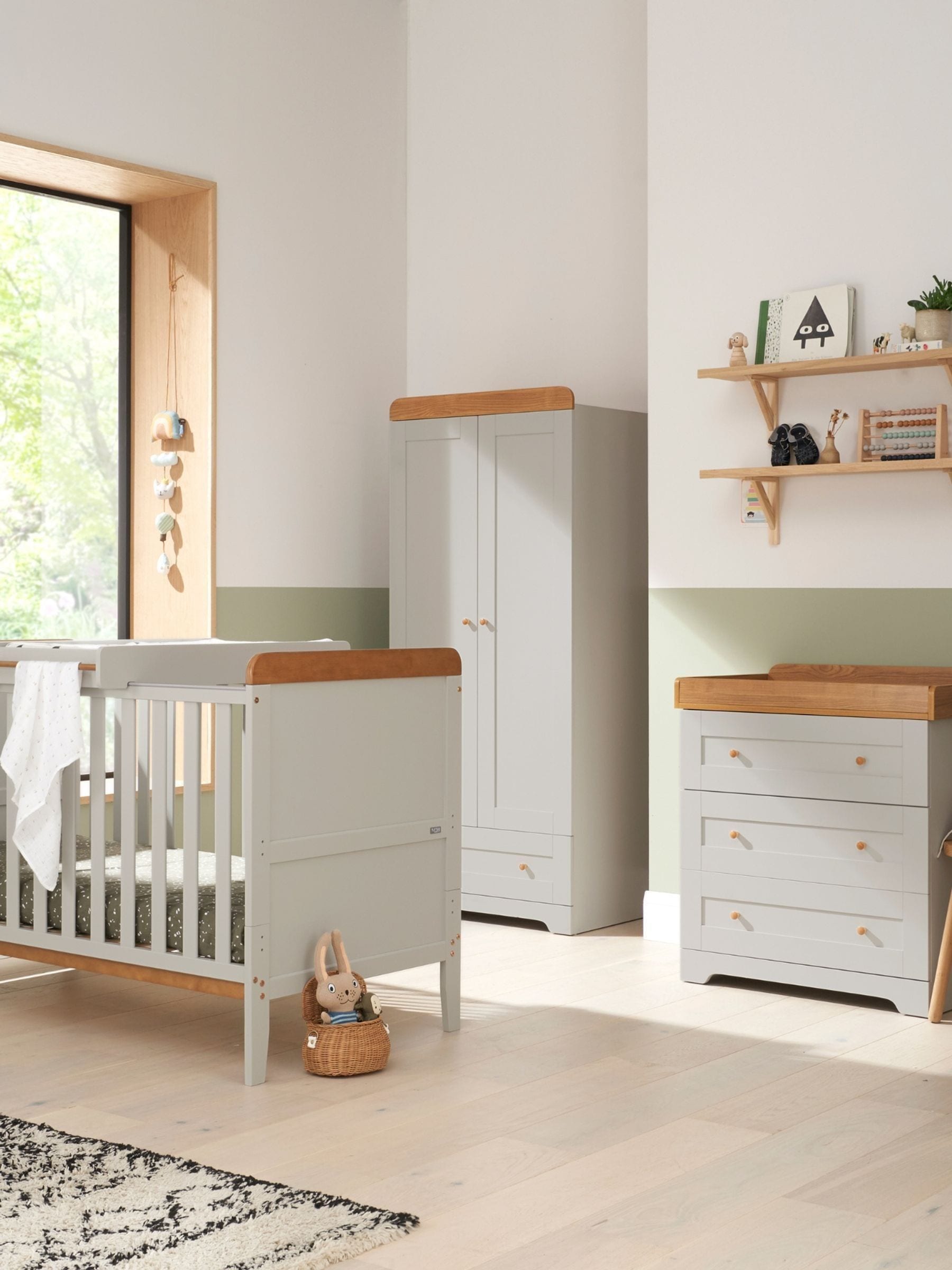 Dove Light Grey Tutti Bambini Rio 3Pc Grey & Oak Room Set - Image 2