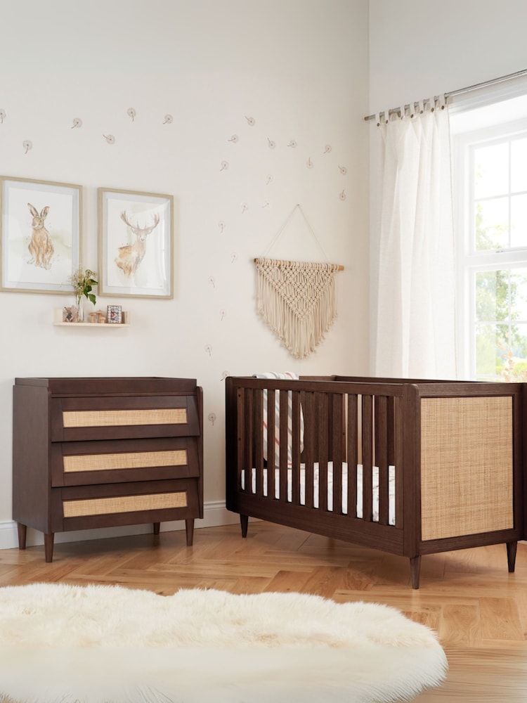 Tutti Bambini Warm Walnut 2 Piece Japandi Nursery Furniture Set - Image 1 of 9