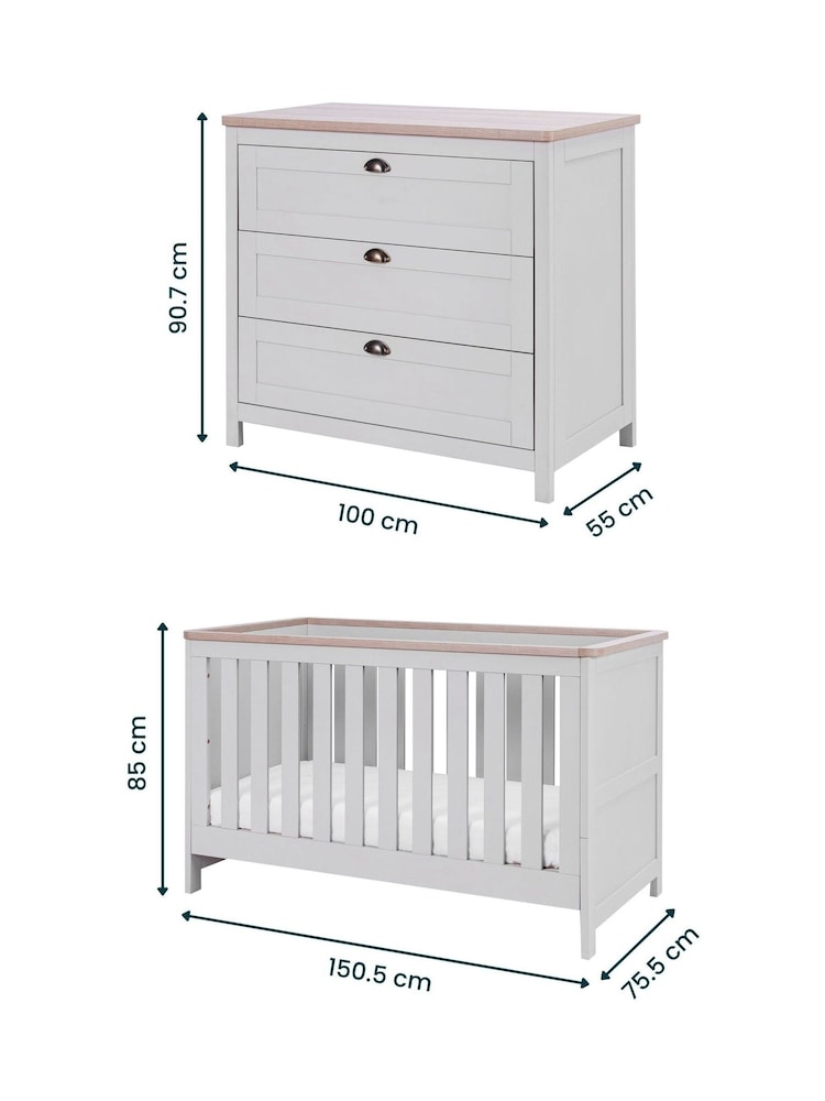 Tutti Bambini Dove Grey Oak 2 Piece Verona Nursery Furniture Set - Image 10 of 10 Tutti Bambini Dove Grey Oak 2 Piece Verona Nursery Furniture Set - Image 10 of 10