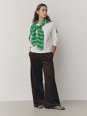 بني شوكولاتة/أزرق كحلي - Soft Cord Wide Leg Trousers 2 Pack - صورة 2 من 9