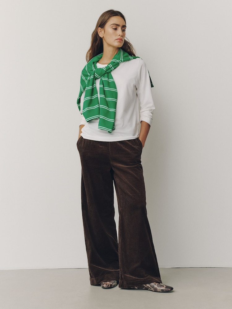 Čokoladno Smeđa / Mornarsko Plavo - Soft Cord Wide Leg Trousers 2 Pack - Slika 2 od 9 Čokoladno Smeđa / Mornarsko Plavo - Soft Cord Wide Leg Trousers 2 Pack - Slika 2 od 9