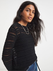 Simply Be Black Hole Knit Jumper - Image 4 of 4
