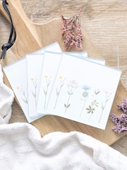 Something Different White Floral Glass Coaster Set - Image 1 of 4