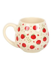 Something Different White Apple Print Rounded Mug - Image 1 of 4