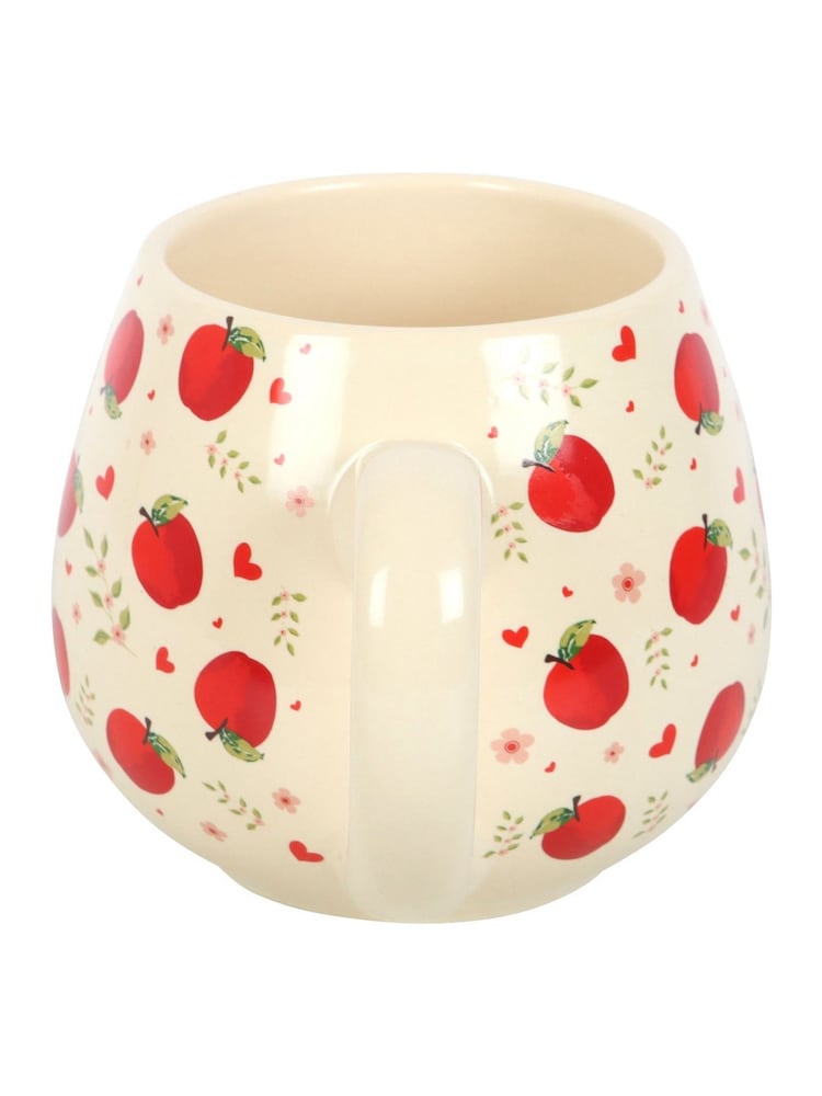 Something Different White Apple Print Rounded Mug - Image 2 of 4