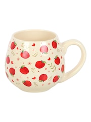 Something Different White Apple Print Rounded Mug - Image 3 of 4