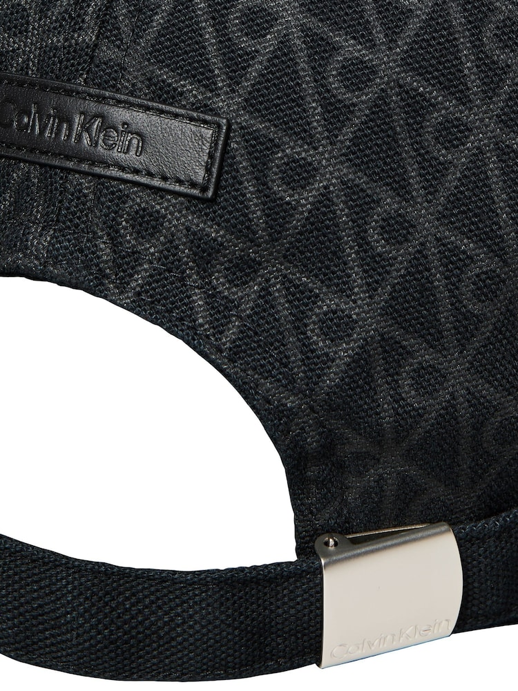 Calvin Klein Grey Allover Monogram Logo Baseball Cap - Image 3 of 3