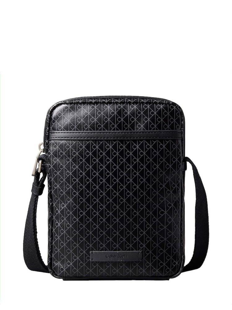 Calvin Klein Black Crossbody Coated Fabric Bag - Image 1 of 3 Calvin Klein Black Crossbody Coated Fabric Bag - Image 1 of 3