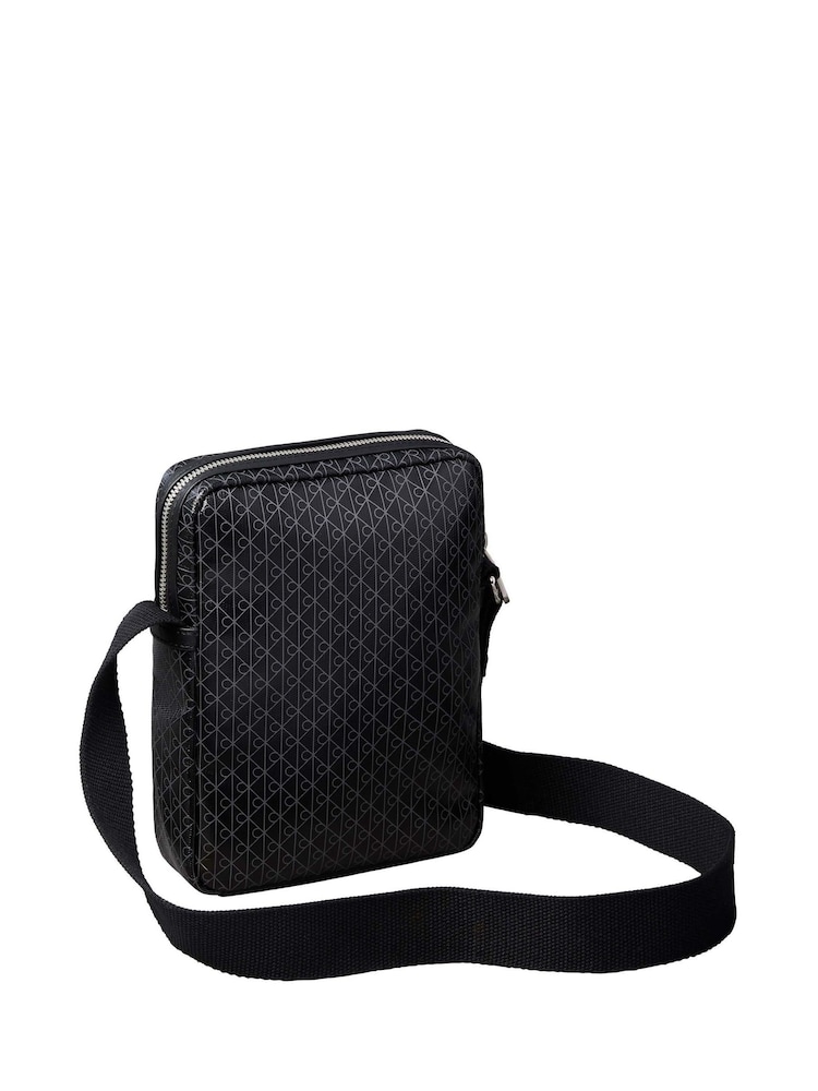 Calvin Klein Black Crossbody Coated Fabric Bag - Image 2 of 3 Calvin Klein Black Crossbody Coated Fabric Bag - Image 2 of 3