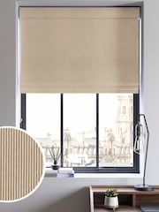 Flax Natural Coil Made to Measure Roman Blinds - Image 1 of 6