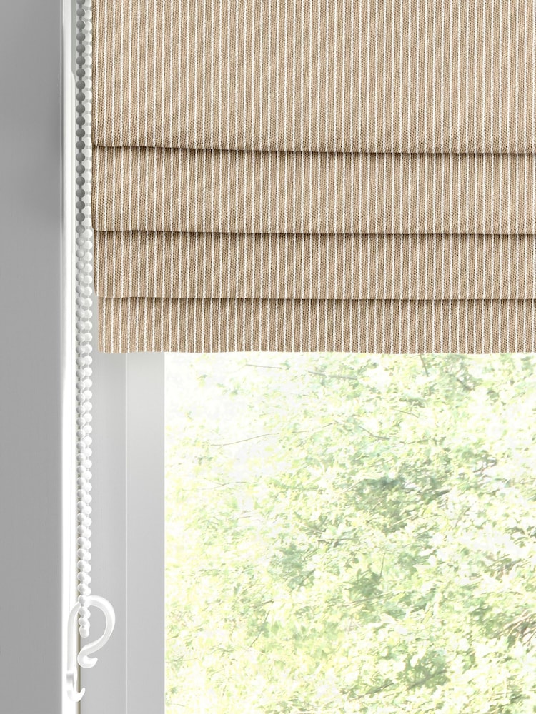 Flax Natural Coil Made to Measure Roman Blinds - Image 2 of 6