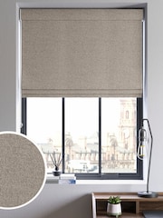 Natural Boucle Made to Measure Roman Blind - Image 1 of 6