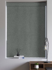 Teal Blue Herringbone Made to Measure Roman Blinds - Image 5 of 6