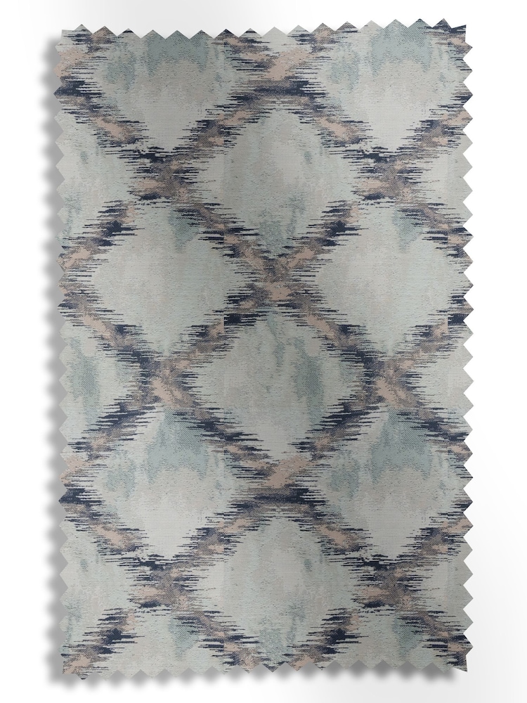 Blue Abstract Geo Jacquard Made to Measure Roman Blinds - Image 6 of 6