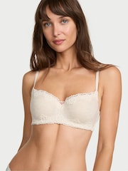 Victoria's Secret Natural Heather Nude Lightly Lined Balcony Cotton Lace Trim Bra - Image 1 of 2