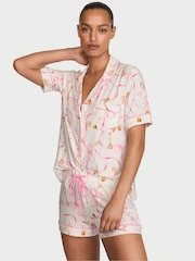 Victoria's Secret White Bow & Key Modal Short Pyjamas Set - Image 1 of 3