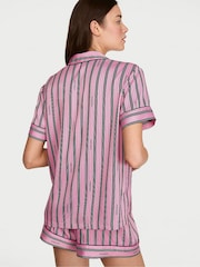 Victoria's Secret Pink Stripe Satin Short Pyjamas Set - Image 2 of 3