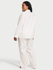 Victoria's Secret Coconut White Polka Dot Heritage Cotton Long Pyjamas Set - Image 2 of 2
