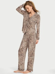Victoria's Secret Leopard Brown Modal Long Pyjamas Set - Image 1 of 3