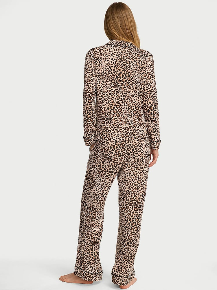 Victoria's Secret Leopard Brown Modal Long Pyjamas Set - Image 2 of 3 Victoria's Secret Leopard Brown Modal Long Pyjamas Set - Image 2 of 3