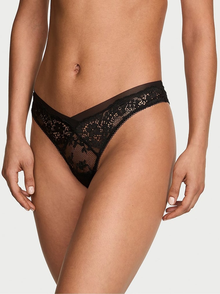 Victoria's Secret Black Brazilian Lace & Mesh Knickers - Image 1 of 2 Victoria's Secret Black Brazilian Lace & Mesh Knickers - Image 1 of 2
