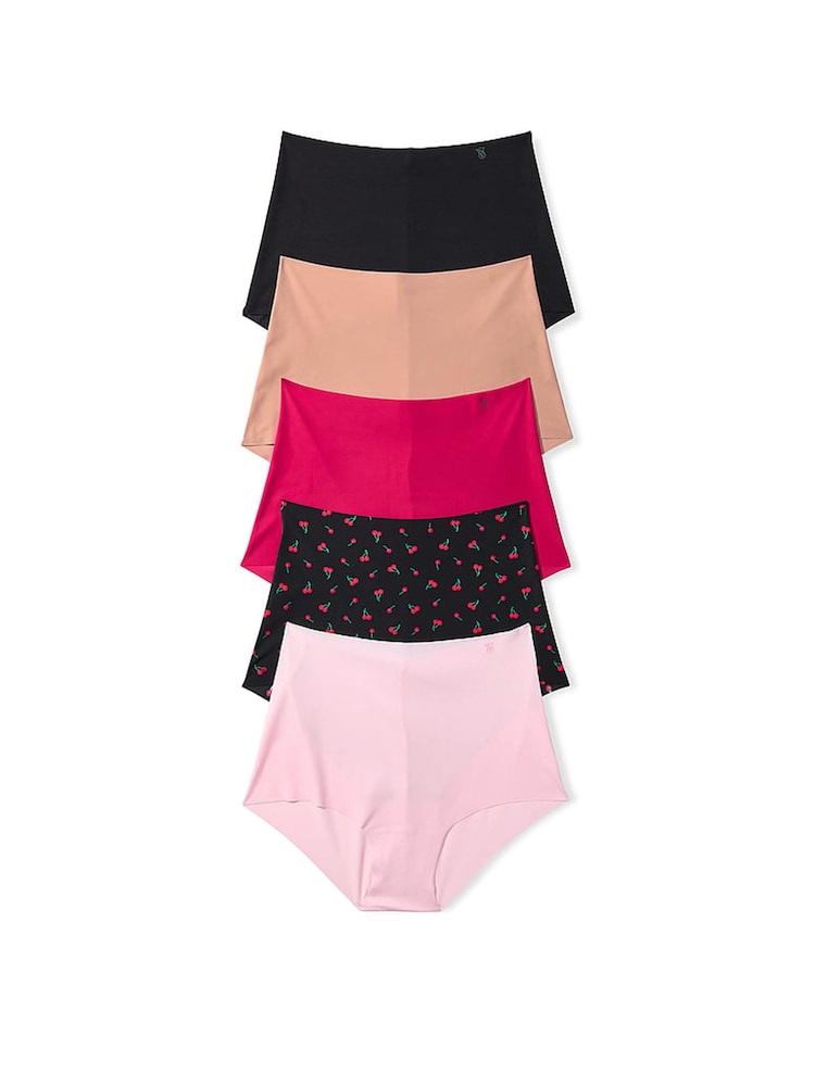 Victoria's Secret Black/Nude/Cherries/Pink Brief 5 Pack Knickers - Image 1 of 3 Victoria's Secret Black/Nude/Cherries/Pink Brief 5 Pack Knickers - Image 1 of 3
