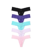 Victoria's Secret Black/Blue/Purple/Pink Thong Knickers 5 Pack - Image 1 of 3