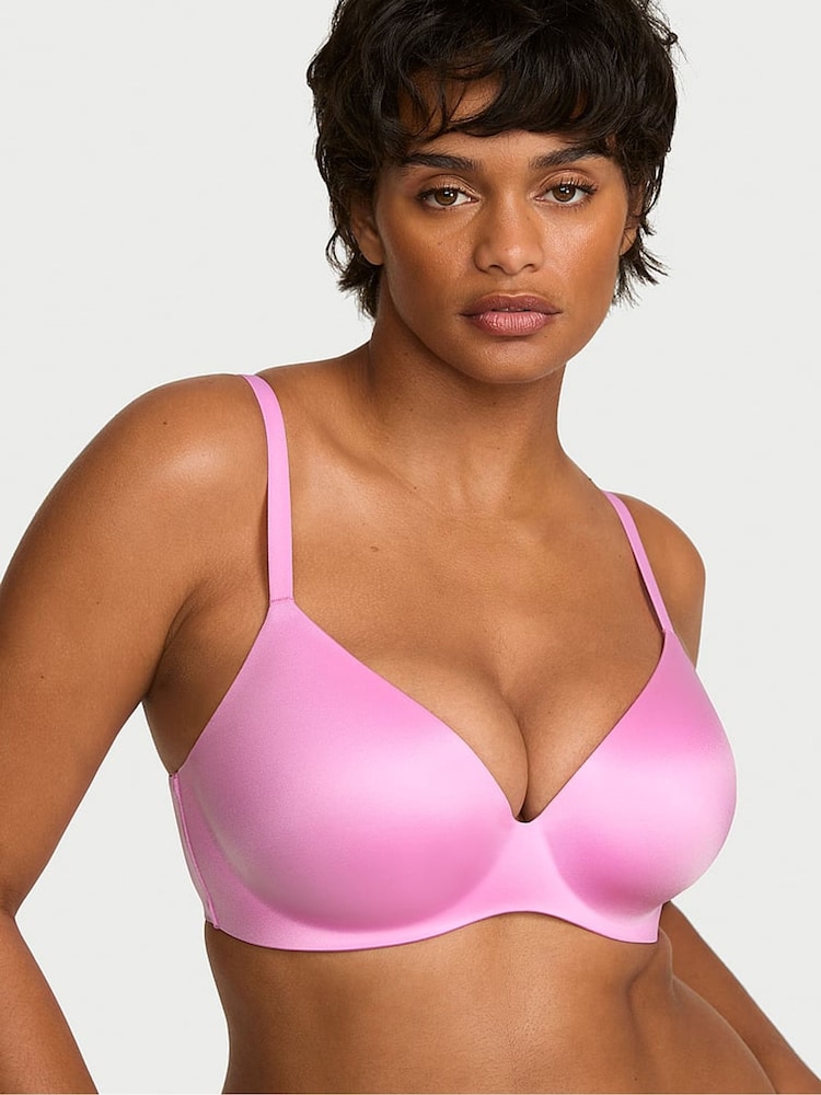 Victoria's Secret Lilac Shimmer Pink Lightly Lined Demi Flexfactor Bra - Image 2 of 3 Victoria's Secret Lilac Shimmer Pink Lightly Lined Demi Flexfactor Bra - Image 2 of 3