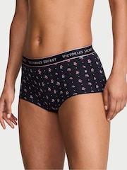 Victoria's Secret Navy Blue Floral Short Logo Knickers - Image 1 of 2